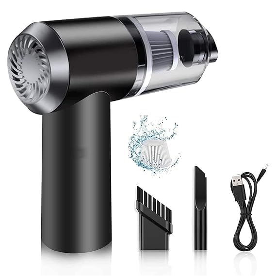 3 in 1 Mechanical Keyboard Car Home Cordless Vacuum Cleaner with Air Duster Blower Powerful Dust Suction Folding Car Vacuum Machine Interior Cleaning Tool Wireless Rechargeable(Pack of 1)